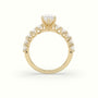 Marquise Cut Diamond Engagement Ring With Side Stones — Yellow Gold