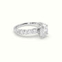Oval Cut Diamond Engagement Ring With Side Stones — White Gold