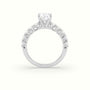 Oval Cut Diamond Engagement Ring With Side Stones — White Gold