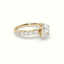 Oval Cut Diamond Engagement Ring With Side Stones — Yellow Gold