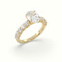 Oval Cut Diamond Engagement Ring With Side Stones — Yellow Gold