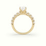 Oval Cut Diamond Engagement Ring With Side Stones — Yellow Gold