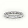 Princess Cut Scallop Set Eternity Wedding Band — White Gold