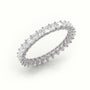 Princess Cut Scallop Set Eternity Wedding Band — White Gold