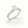 Radiant Cut Diamond Engagement Ring With Side Stones — White Gold
