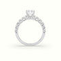 Radiant Cut Diamond Engagement Ring With Side Stones — White Gold