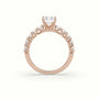 Radiant Cut Diamond Engagement Ring With Side Stones — Rose Gold