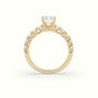 Radiant Cut Diamond Engagement Ring With Side Stones — Yellow Gold