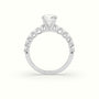Round Cut Diamond Engagement Ring With Side Stones — White Gold