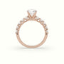 Round Cut Diamond Engagement Ring With Side Stones — Rose Gold