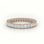Princess Cut Scallop Set Eternity Wedding Band — Rose Gold