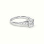 Asscher Cut Diamond Engagement Ring With Side Stones — White Gold