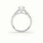 Asscher Cut Diamond Engagement Ring With Side Stones — White Gold