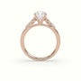 Asscher Cut Diamond Engagement Ring With Side Stones — Rose Gold