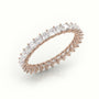 Princess Cut Scallop Set Eternity Wedding Band — Rose Gold