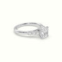 Cushion Cut Diamond Engagement Ring With Side Stones — White Gold