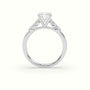 Cushion Cut Diamond Engagement Ring With Side Stones — White Gold