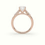 Cushion Cut Diamond Engagement Ring With Side Stones — Rose Gold