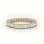 Princess Cut Scallop Set Eternity Wedding Band — Yellow Gold