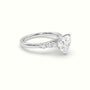 Heart Cut Diamond Engagement Ring With Side Stones — White Gold