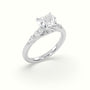 Heart Cut Diamond Engagement Ring With Side Stones — White Gold