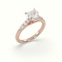 Heart Cut Diamond Engagement Ring With Side Stones — Rose Gold