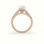 Heart Cut Diamond Engagement Ring With Side Stones — Rose Gold