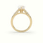 Heart Cut Diamond Engagement Ring With Side Stones — Yellow Gold