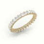 Princess Cut Scallop Set Eternity Wedding Band — Yellow Gold