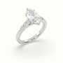 Marquise Cut Diamond Engagement Ring With Side Stones — White Gold