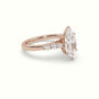 Marquise Cut Diamond Engagement Ring With Side Stones — Rose Gold