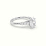 Oval Cut Diamond Engagement Ring With Side Stones — White Gold