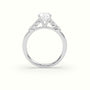 Oval Cut Diamond Engagement Ring With Side Stones — White Gold