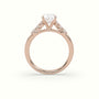 Oval Cut Diamond Engagement Ring With Side Stones — Rose Gold