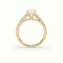 Oval Cut Diamond Engagement Ring With Side Stones — Yellow Gold