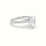 Pear Cut Diamond Engagement Ring With Side Stones — White Gold