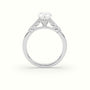 Pear Cut Diamond Engagement Ring With Side Stones — White Gold