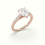 Pear Cut Diamond Engagement Ring With Side Stones — Rose Gold