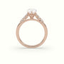 Pear Cut Diamond Engagement Ring With Side Stones — Rose Gold