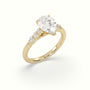 Pear Cut Diamond Engagement Ring With Side Stones — Yellow Gold