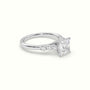Princess Cut Diamond Engagement Ring With Side Stones — White Gold