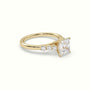 Princess Cut Diamond Engagement Ring With Side Stones — Yellow Gold
