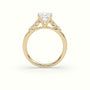 Princess Cut Diamond Engagement Ring With Side Stones — Yellow Gold