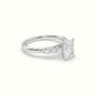 Radiant Cut Diamond Engagement Ring With Side Stones — White Gold