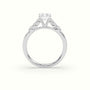 Radiant Cut Diamond Engagement Ring With Side Stones — White Gold