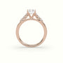 Radiant Cut Diamond Engagement Ring With Side Stones — Rose Gold