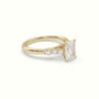 Radiant Cut Diamond Engagement Ring With Side Stones — Yellow Gold
