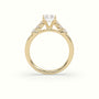 Radiant Cut Diamond Engagement Ring With Side Stones — Yellow Gold