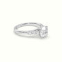 Round Cut Diamond Engagement Ring With Side Stones — White Gold
