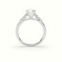Round Cut Diamond Engagement Ring With Side Stones — White Gold